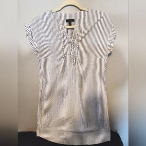 J CREW navy blue and white striped dress